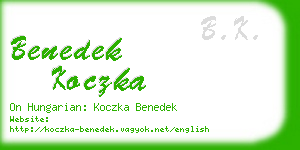 benedek koczka business card